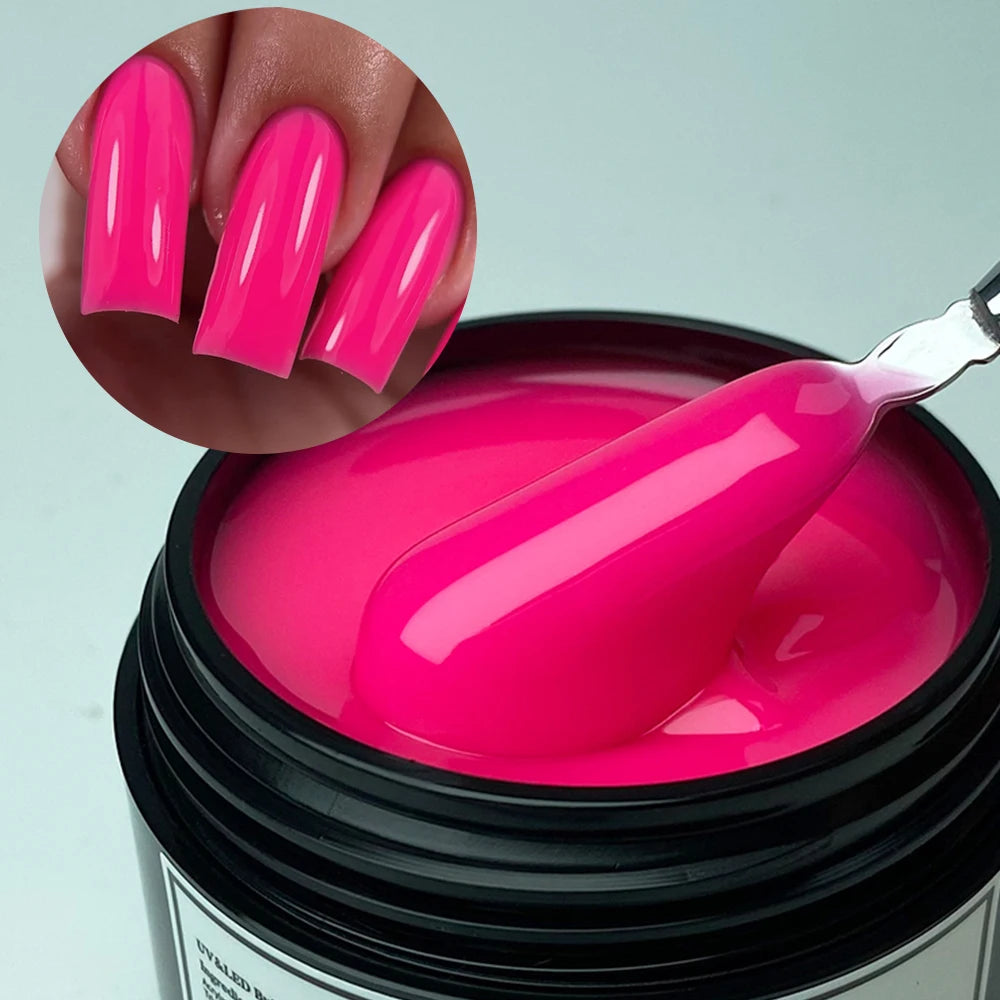 Jillnails Dusty Pink Nude Gel Nail Builder 50G Burgundy Shimmer Builder UV Gel for Nails Extension