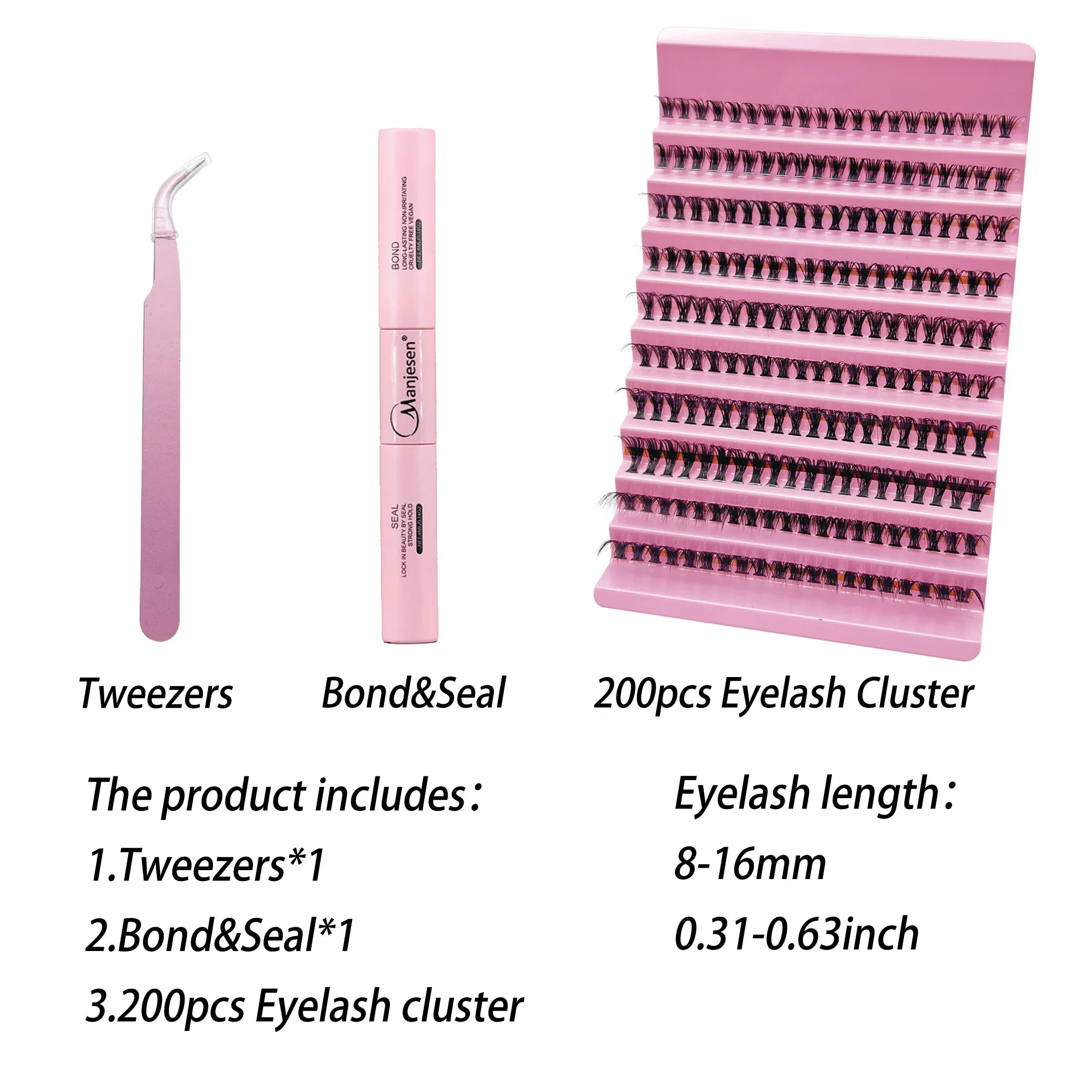 DIY Lashes Extension kit Eyelashes 200 PCS Clusters Lash Bond and Seal Makeup tools  for gluing Lashes Gluing Glue Accessories