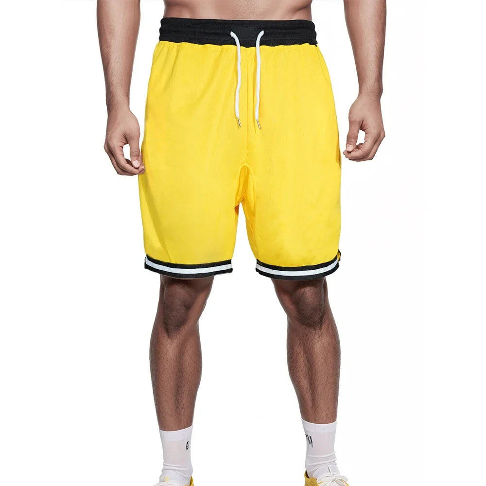 Men's Summer Loose Fit American Style Basketball Shorts - Thin Mesh, Quick - Dry for Sports Running and Casual Wear