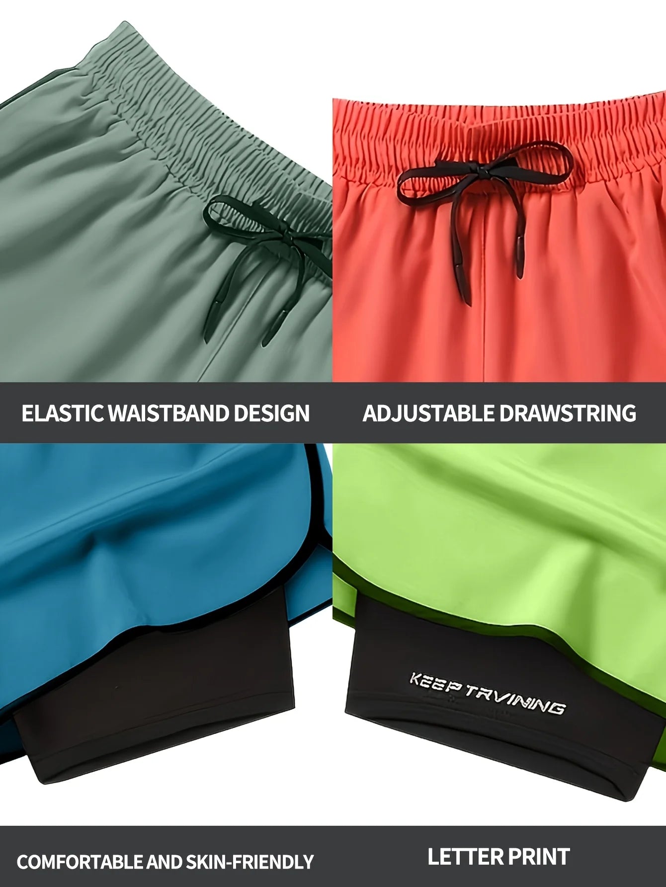 6pcs set of colorful shorts for men, summer shorts for running, leisure, daily fitness training, breathable  sweat absorbing