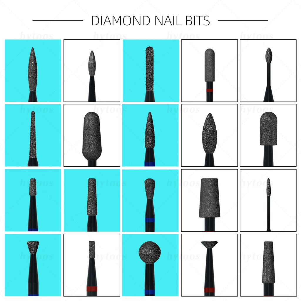 HYTOOS Black Diamond Nail Drill Bits Pro Russian Cuticle Bit for Nail Drill Dead Skin Cuticle Cleaner Nails Pre-treatment Tools
