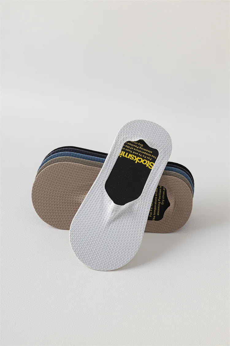 Men's Low Cut Ankle Boat Socks Summer Thin Breathable Invisible No Show Socks Men Male Silicone Anti-slip Ice Silk Sock Slippers