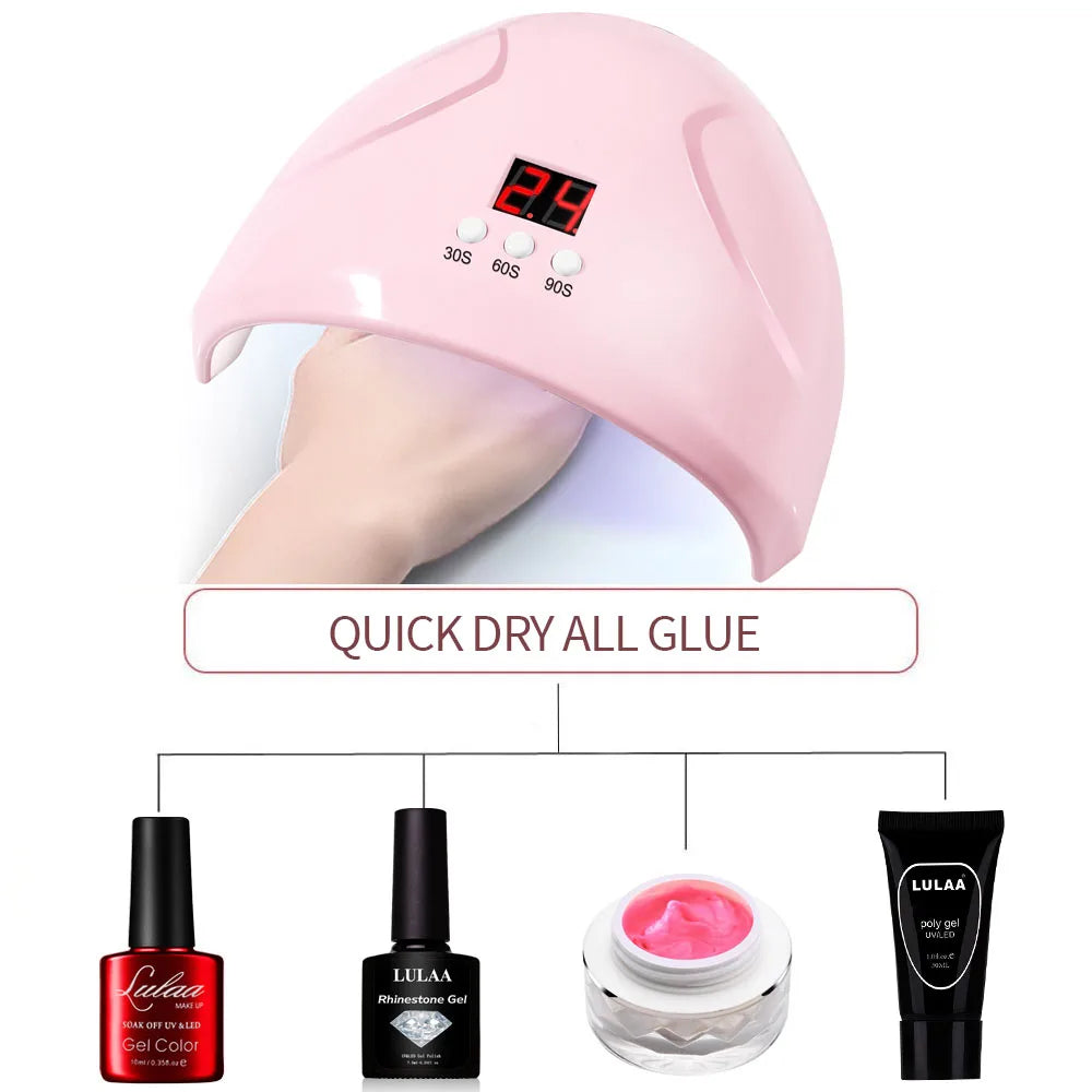 LULAA Portable Nail Lamp Professional Fast Curing Nail Dryer  UV LED Nail Light for Acrylic nails Gel polish Travel Home