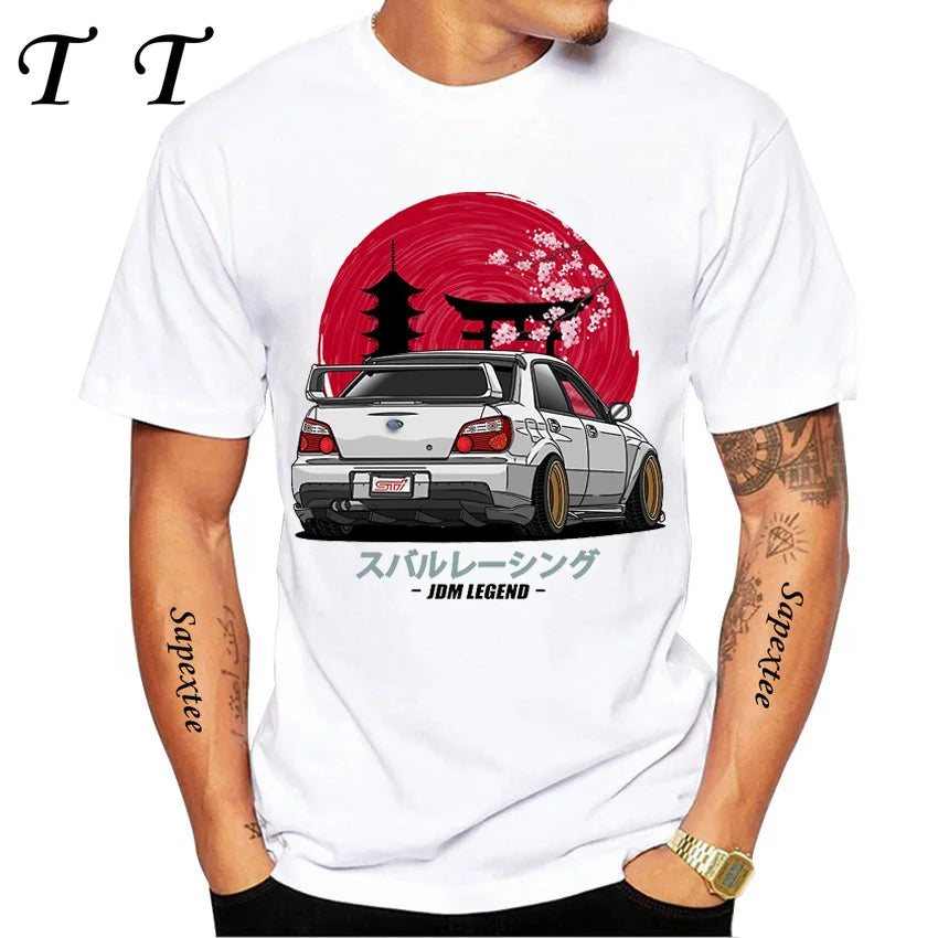 JDM Subie Impreza WRX Bugeye 2000 T-Shirt New Summer Men's Short Sleeve Funny Car Design Sport White Casual Boy Tee shirt Tops