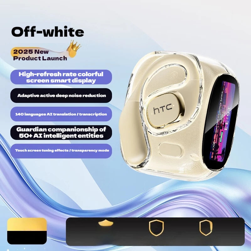 HTC AI Translation Earphones Microsoft Model High Definition Screen 48H long Battery Endurance Wireless Bluetooth Office Gift
