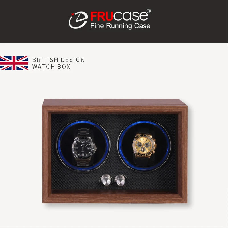 FRUCASE WOODEN Watch Winder for Automatic Watches Watches Box Jewelry Watch Display Collector Storage With LED