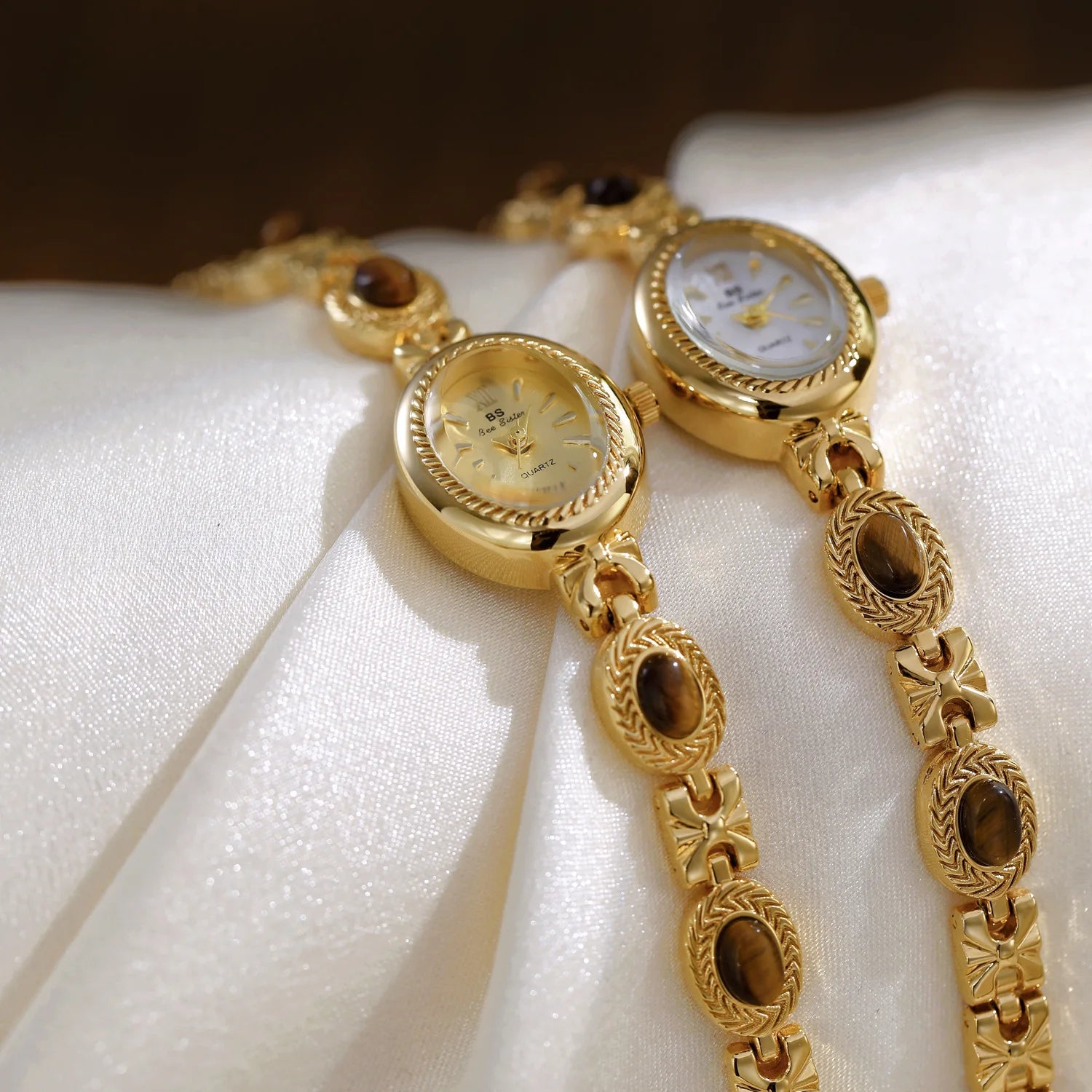 Women's Watch Natural Jade Bracelet Vintage Small Oval Dial Gold Retro Watches Luxury Brand Women Quartz Wristwatches Clock Gift