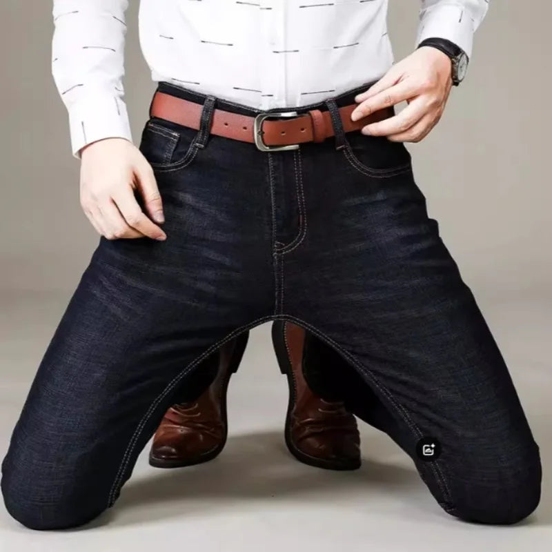 Men's Classic Straight Stretch Business Jeans – 2025 Style