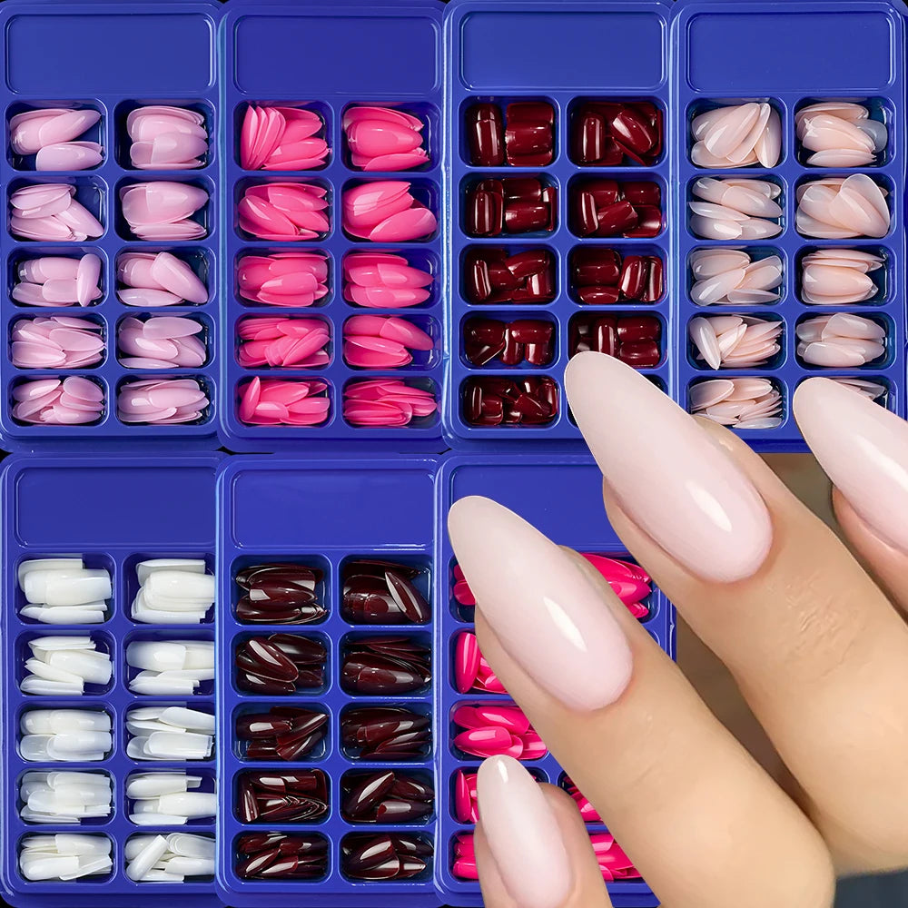 120Pcs Red Short Square Fake Nails Summer Glossy Full Cover Press on Nailtip Acrylic False Fingertip for Women Mother's Day Gift
