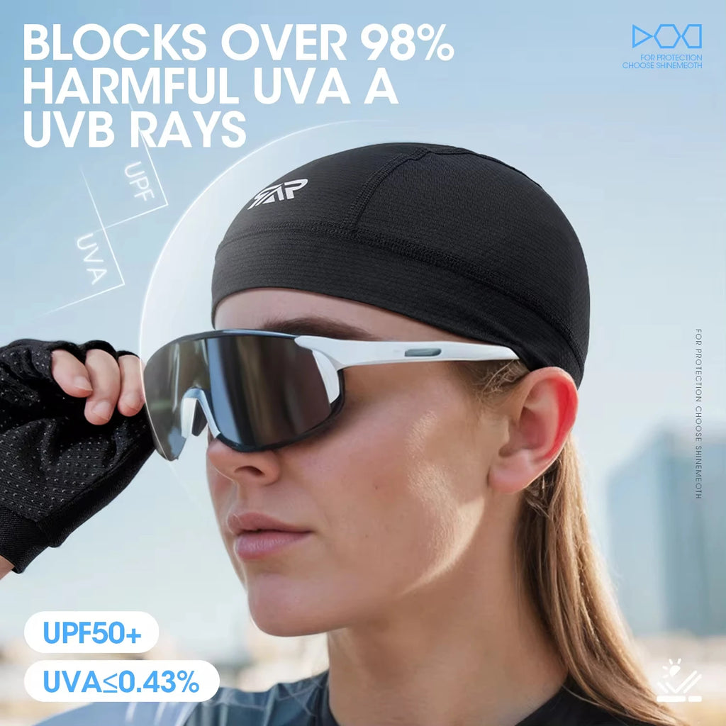 Cool Unisex Cycling Cap Quick Dry Material Sun Absorption UPF 50+ Road Bike Cycling Specialist Cooling Skull Cap Helmet Liner