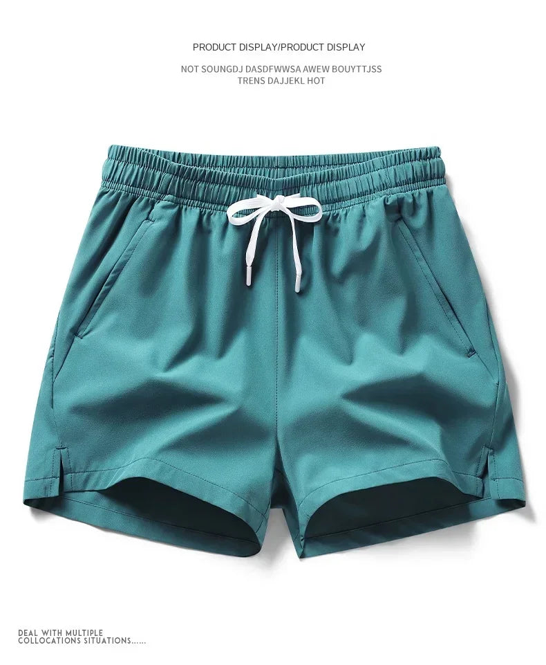 New Mens Fitness Lightweight Sweatpants Summer Casual Pockets Shorts Basic Solid Color Short Pants Jogging Beach Shorts Men