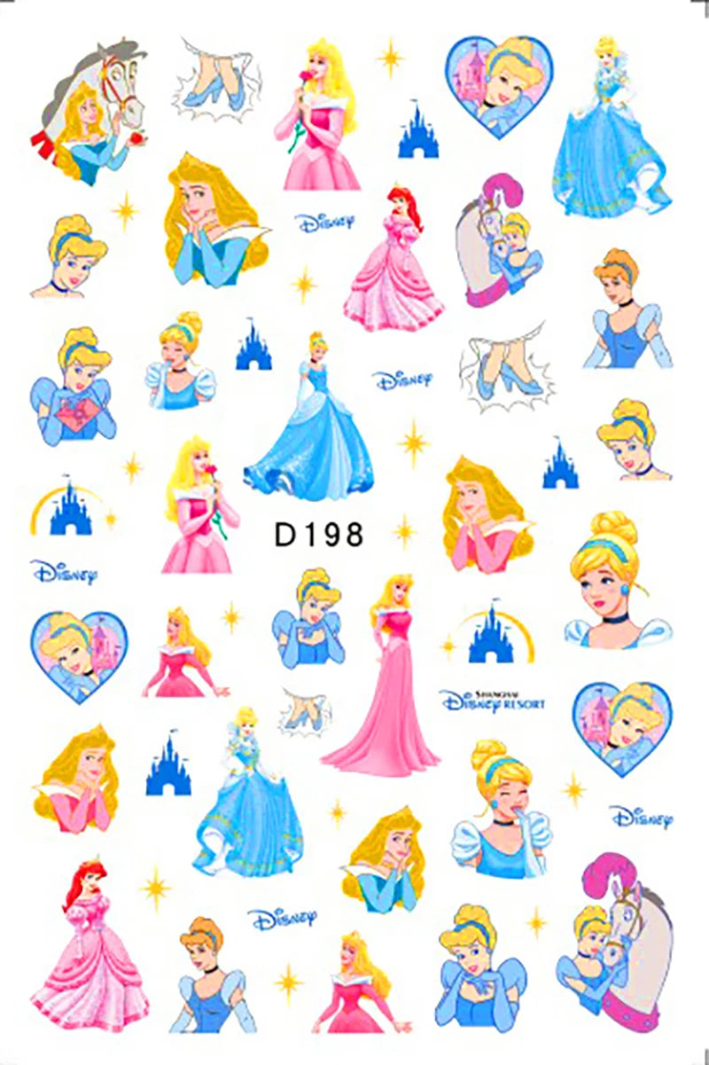 Disney Cartoon Adhesive Nail Stickers Nail Decorative Decals Nail Sliders Stitch Mickey 3D Stickers Press on Nails