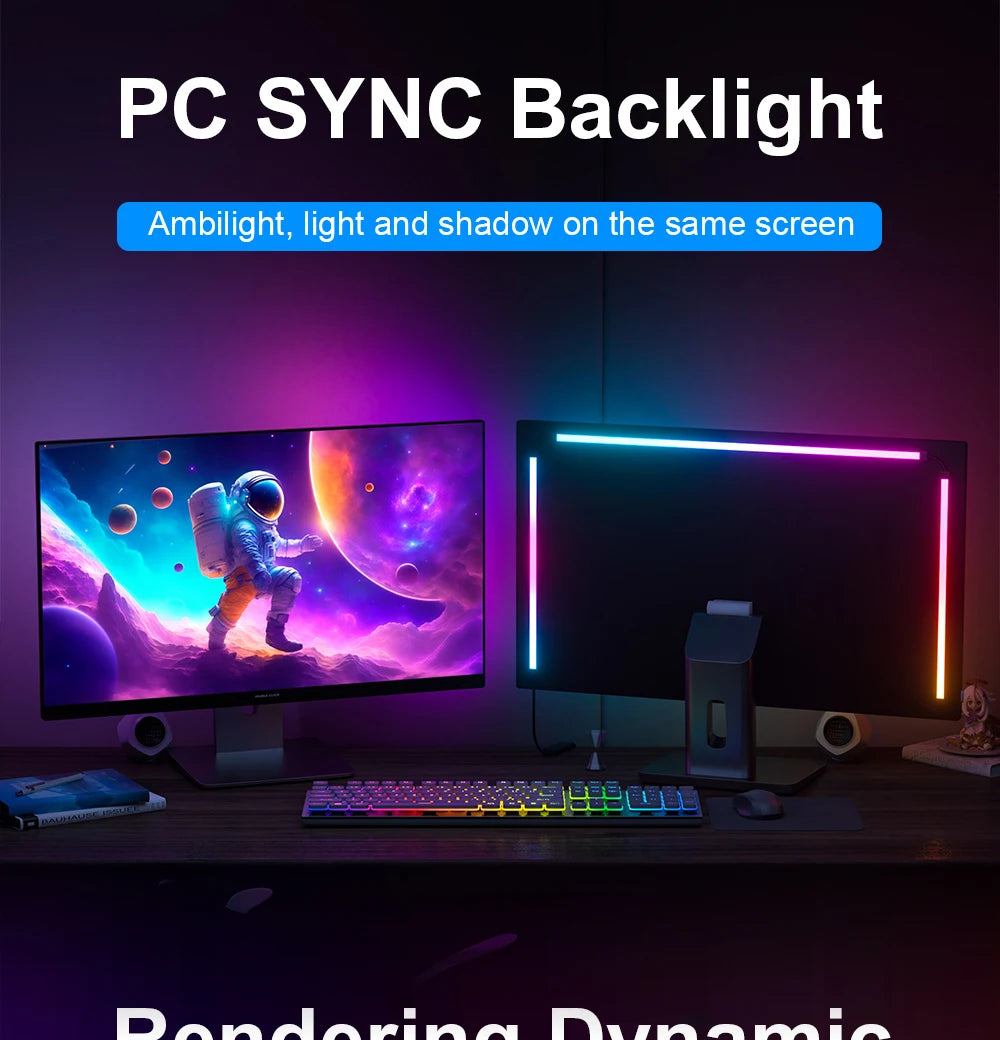 Smart Ambient TV PC Display Sync Computer Monitor Backlight LED Strip Light RGB Color DIY Game Holiday Atmosphere Computer