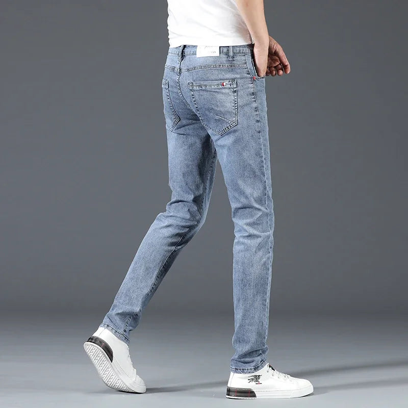 Men's Cotton Business Casual Skinny Jeans – 2025 Style
