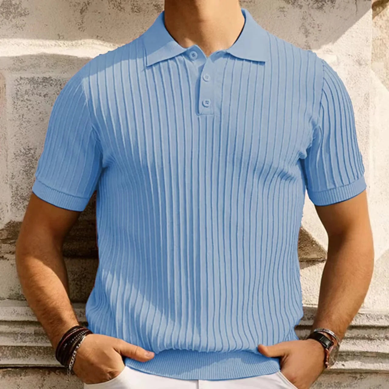 High End Jacquard Striped Polo Shirts For Men Short Sleeve Elastic Summer Quality Viscose Knitted Smart Casual Camisas De Hombre