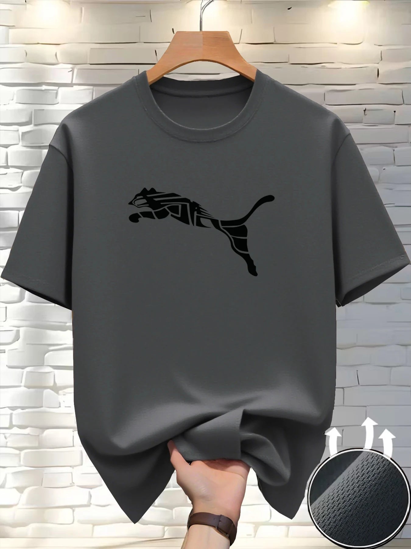 New Summer Luxury Men's Fashion Fox Leopard Print T-shirt Crewneck Casual Trend Y2K High-end High Quality Fitness Sports T-shirt