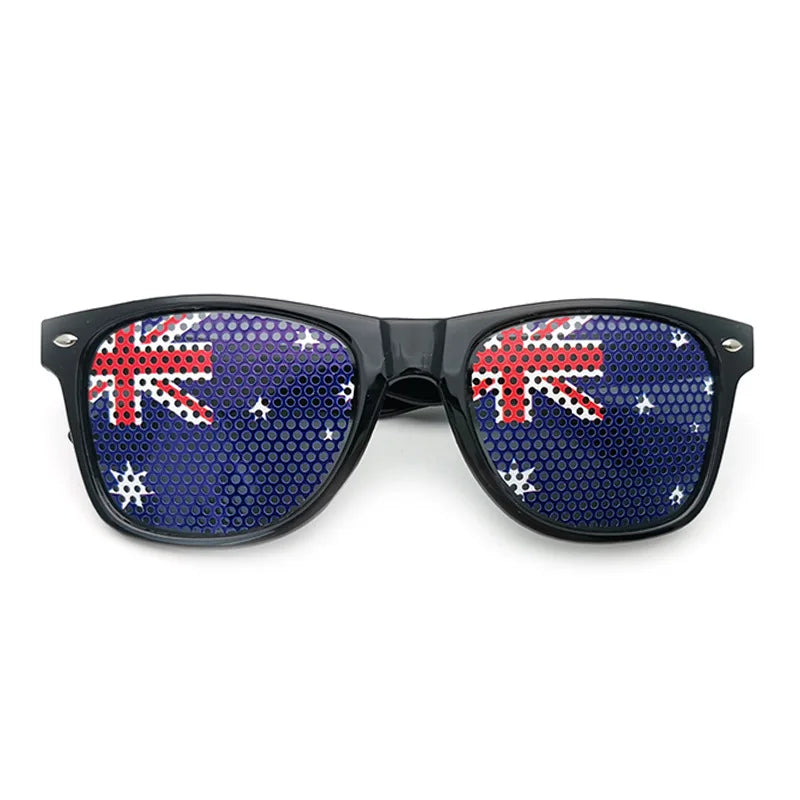 New Unisex Black Frame 42 Countries Flag Sun Glasses Decorative Spectacles Eyeglasses Frames for Party Women Men Sunglasses