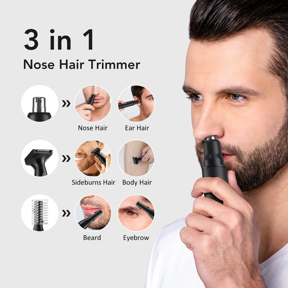 Rechargeable Nose Hair trimmer and Facial Hair remover for Men Nose Hair Shaver for nasal clearance - portable grooming tool for