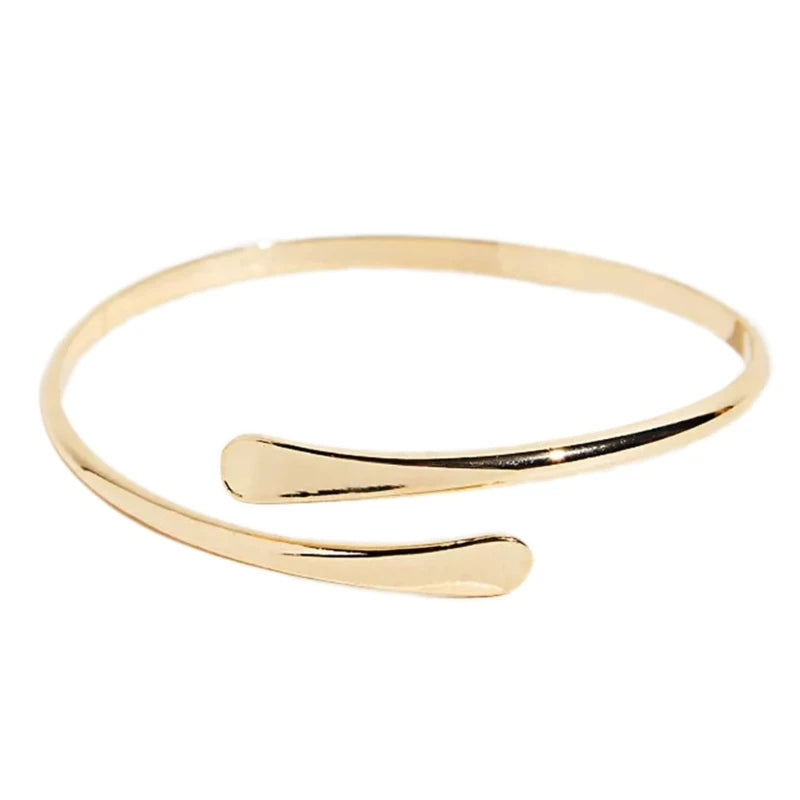 Alloy Spiral Armband Swirl Upper Arm Cuff Armlet Bangle Bracelet Egyptian Costume Accessory for Women Gold Silver Color