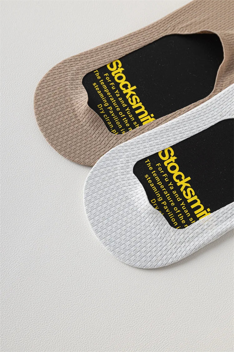 Men's Low Cut Ankle Boat Socks Summer Thin Breathable Invisible No Show Socks Men Male Silicone Anti-slip Ice Silk Sock Slippers