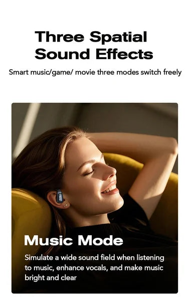 Headphones Bluetooth V6.0 HTC NE25 Ai Translator Wireless Earphones HD LCD Display Low latency Extremely Comfortable for Music