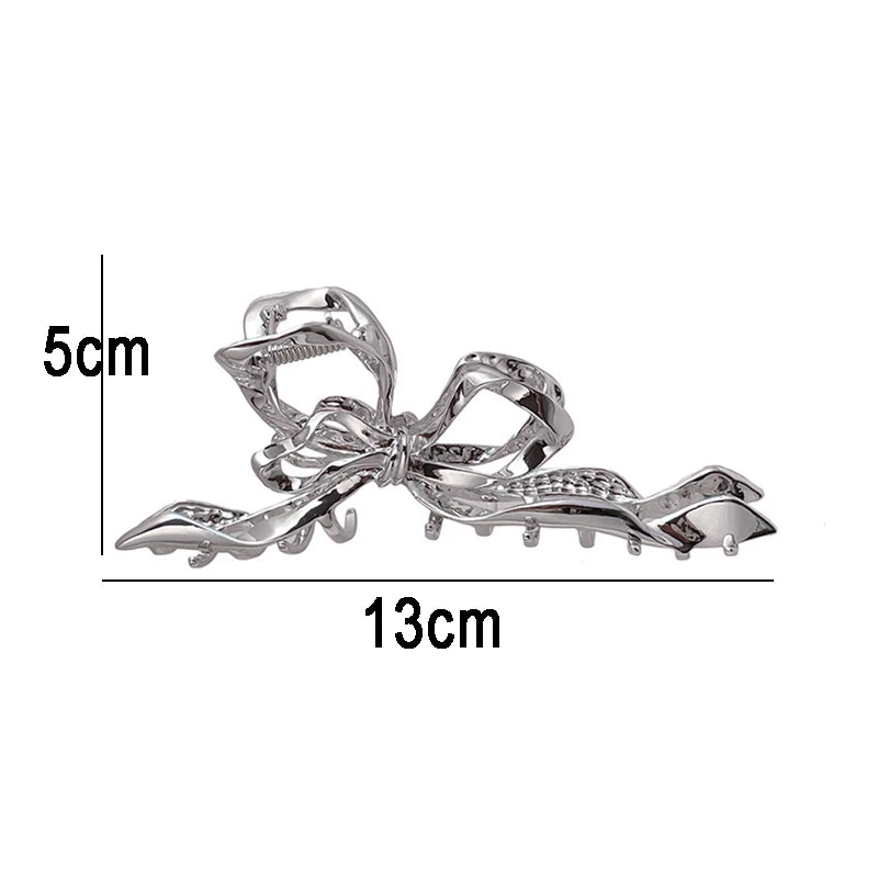 New Women Elegant Geometric Bow Hair Claws Vintage Simple Hair Clip Grab Large Metal Hairpins Barrettes Fashion Hair Accessories