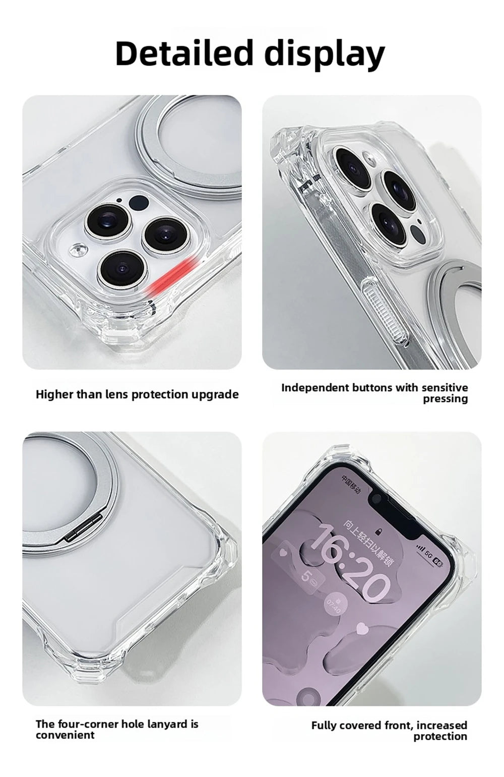 Crossbody Lanyard Strap Holder Phone Case For iphone 17 Air 16 15 14 Plus 13 12 11 Pro Max 16E For Magsafe Magnetic Stand Cover