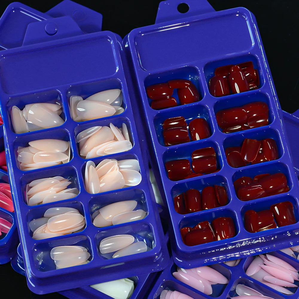 120Pcs Red Short Square Fake Nails Summer Glossy Full Cover Press on Nailtip Acrylic False Fingertip for Women Mother's Day Gift