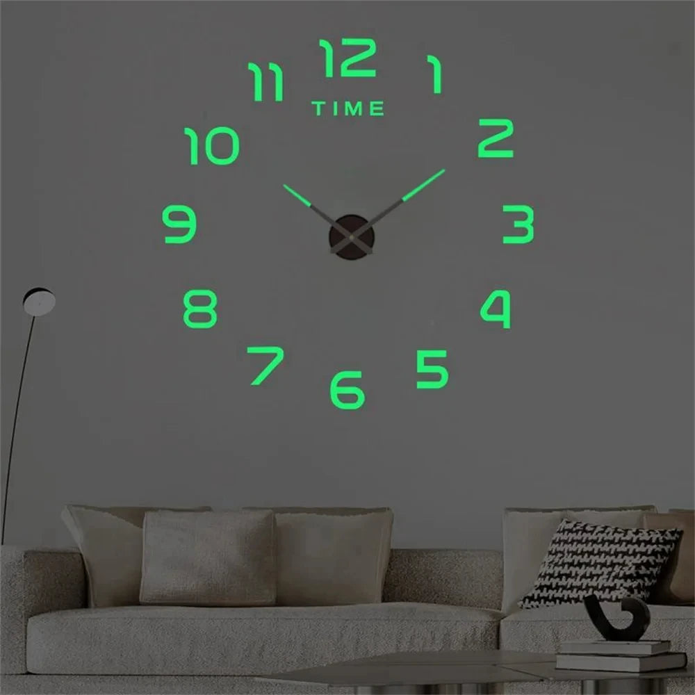 New Modern Design Large Wall Clock 3D DIY Quartz Clocks Fashion Watches Acrylic Mirror Stickers Living Room Home Decor Horloge