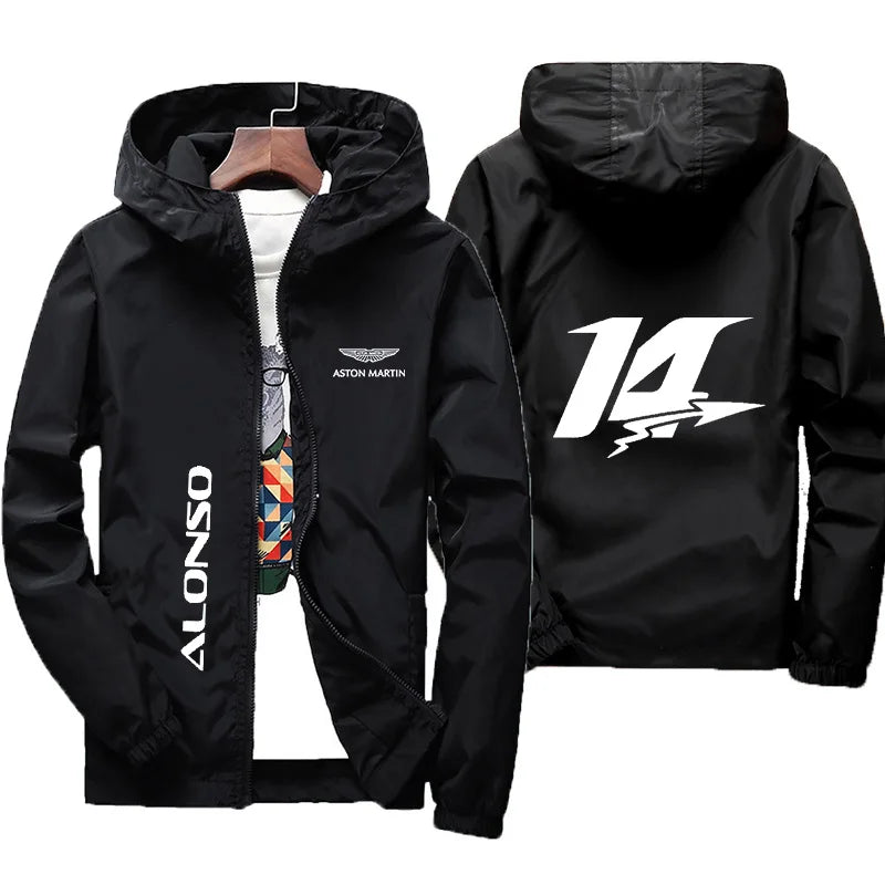 2026 new Aston Martin racing spring and autumn zipper jacket, unisex windproof jacket, casual fashion hooded jacket