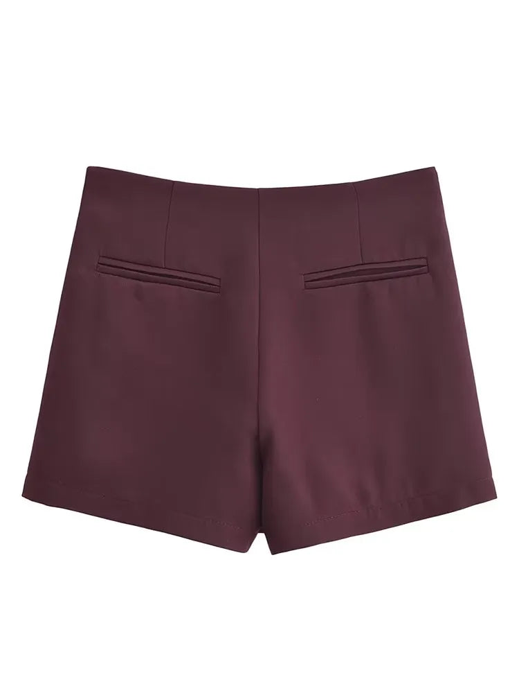 TFMLN New Spring Women Solid Skort Fashion Causal Side Zipper Mini Shorts Skirts Vintage High Waist Streetwear Shorts Skirts