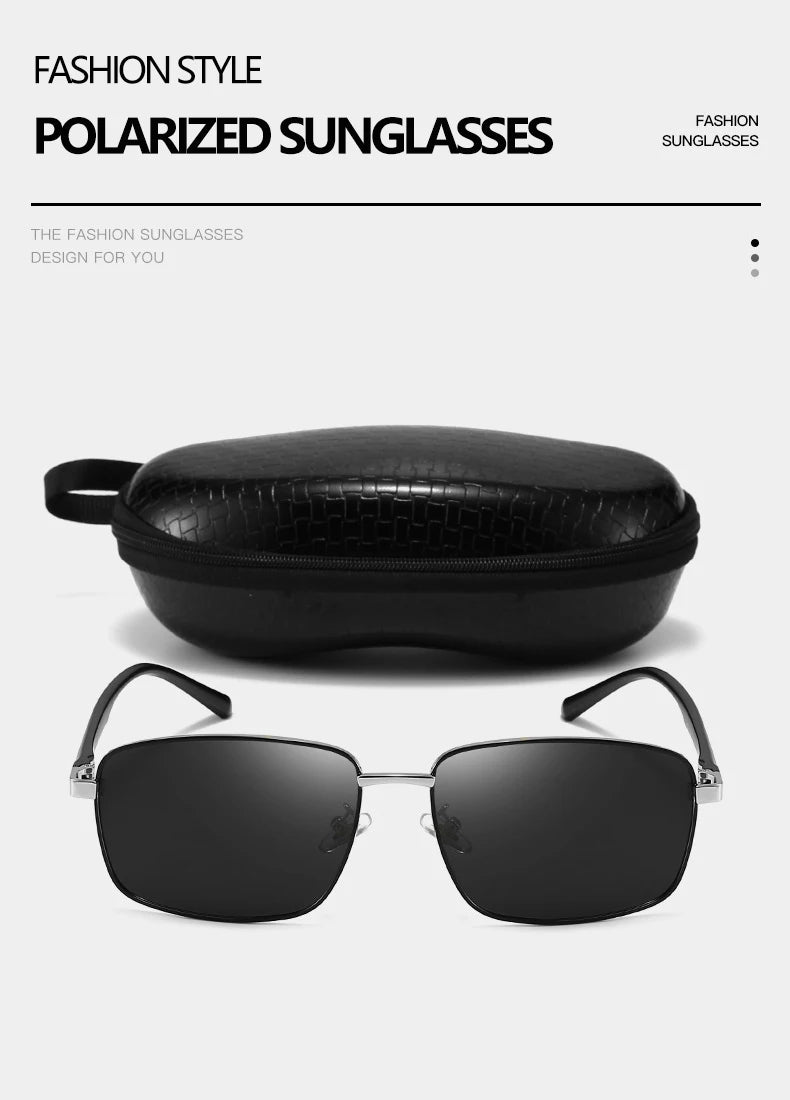 Business Metal Square Frame Polarized Sunglasses Luxury Oversized UV Protection Sun Protection Sunglasses 5027