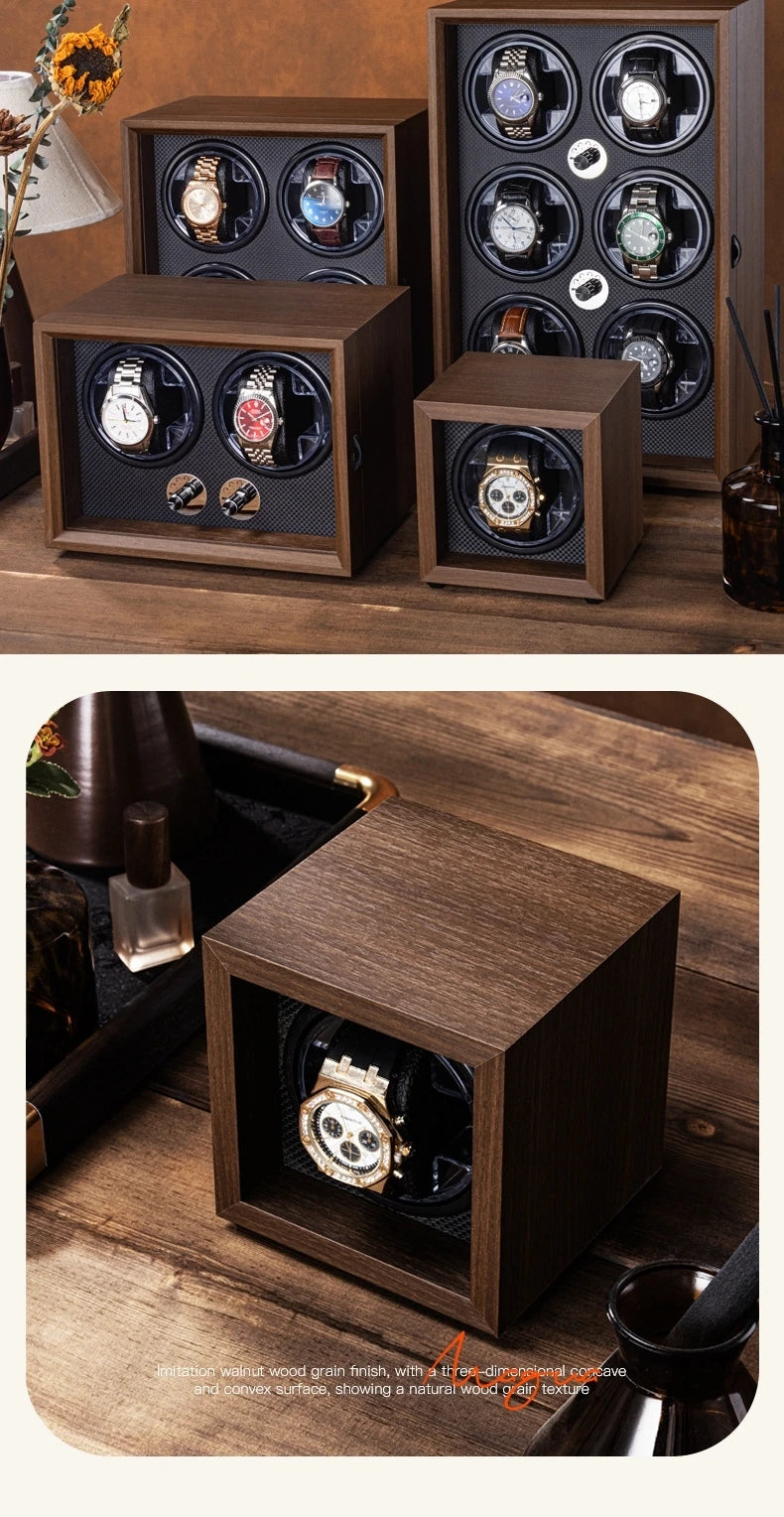 Watch Winders for Automatic Watches witn Light 1slots/2slots/4slots/6slots Watches Rotate Stand 5V-9V,1A-2A USB Cable Connection
