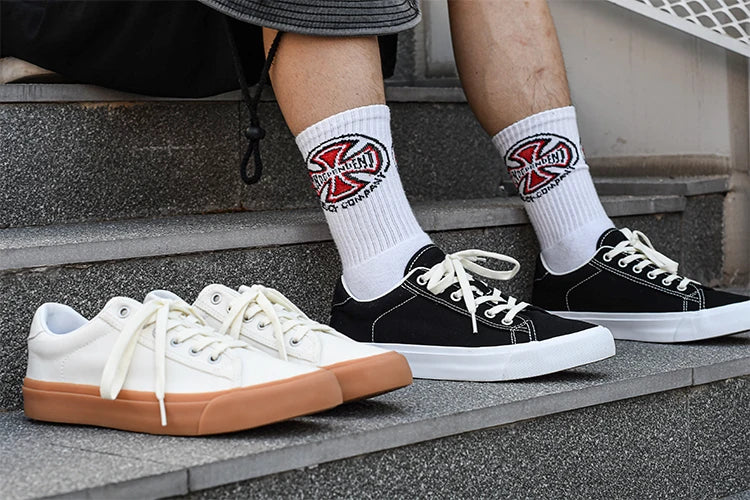 Goluck Designer Luxury Black White Canvas Sneaker Men's Women's Skateboar Shoes Steetwear Vulc Breathable Durable soft Footwear