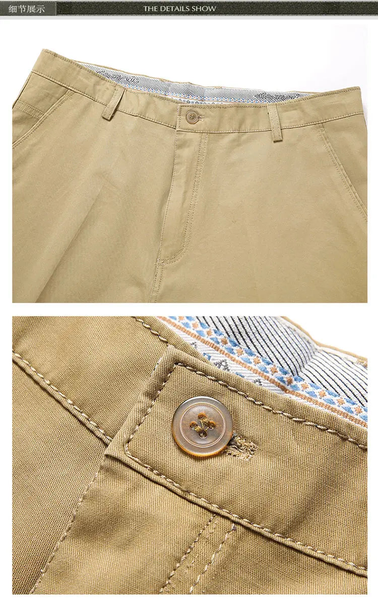 100% Cotton Shorts Men Knee Length Boardshorts Classic Brand Comfortable Clothing Beach Shorts Male Short Trousers