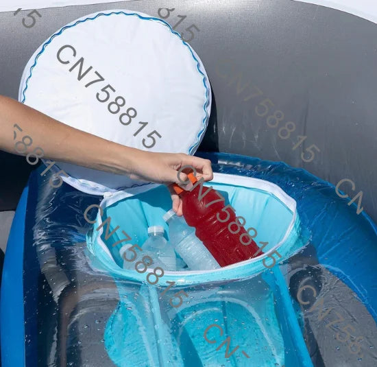 6-Person Island Floating Bed Pirate Ship Multi-Person Water Party Yacht Floating Raft，PVC Thickened Inflatable