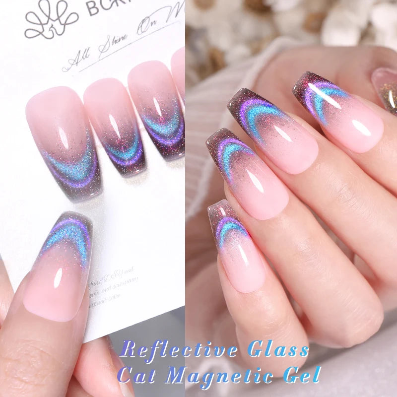 BORN PRETTY Super Holos Cat Magnetic Nail Gel Polish for Nails 10ml Soak Off Holographics Laser Gel Polish Auroras Glimmer Nails