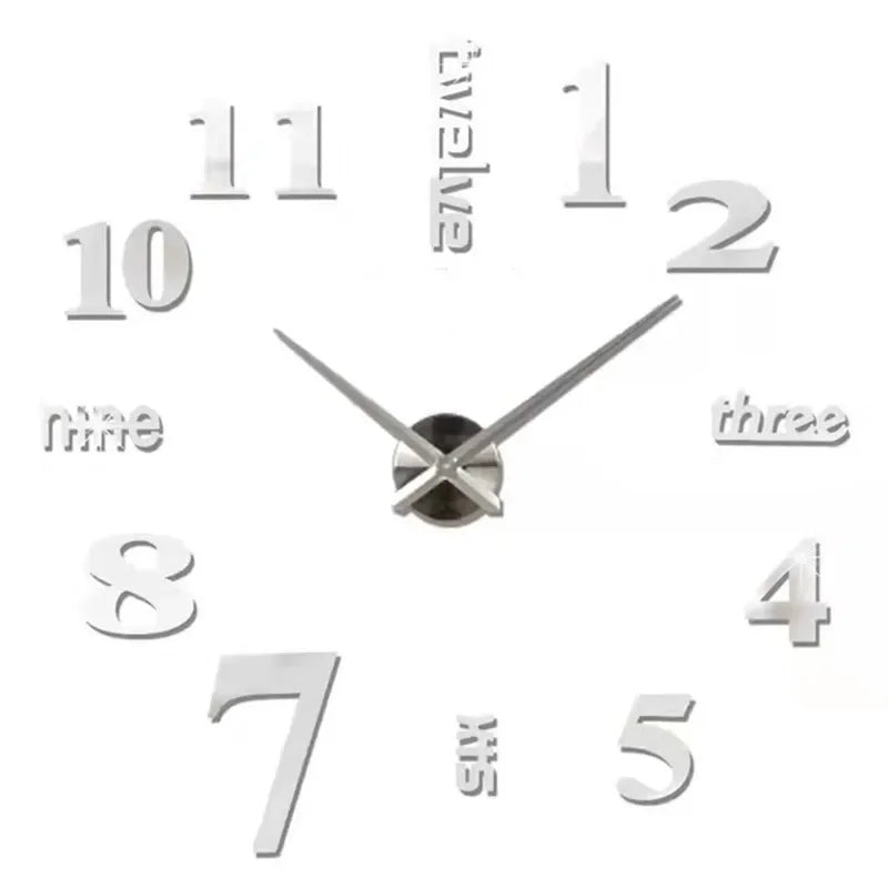 New Modern Design Large Wall Clock 3D DIY Quartz Clocks Fashion Watches Acrylic Mirror Stickers Living Room Home Decor Horloge