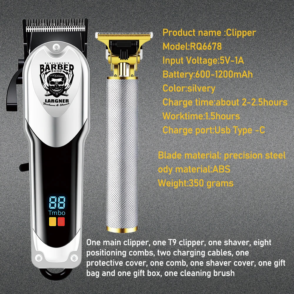 Kit Profesional de Corte de Cabello LARGNER RQ6678 – Cortadora Eléctrica 3 en 1