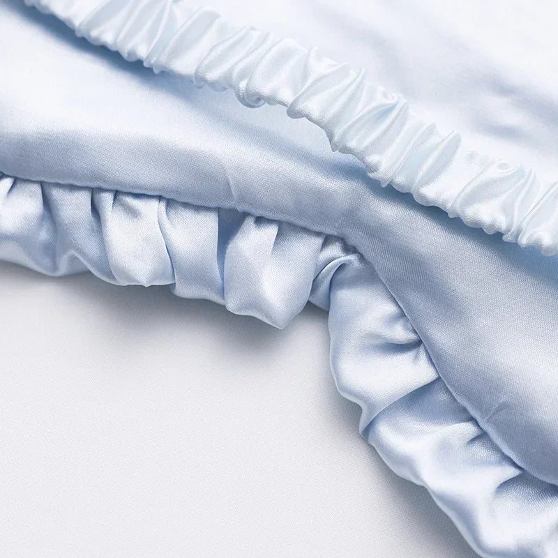 Silk Ruffle Sleep Eye Mask Soft Sleeping Eye Covers Multicolor Night Dream Blackout Eye Patches for Woman Man to Sleep Better