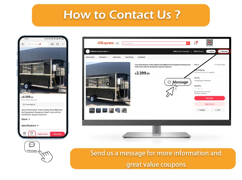 Allbetter 2026 New Luxury Multifunction Sales Vending Truck Mobile Food Truck Street Fast Food Food Trailer European Standard