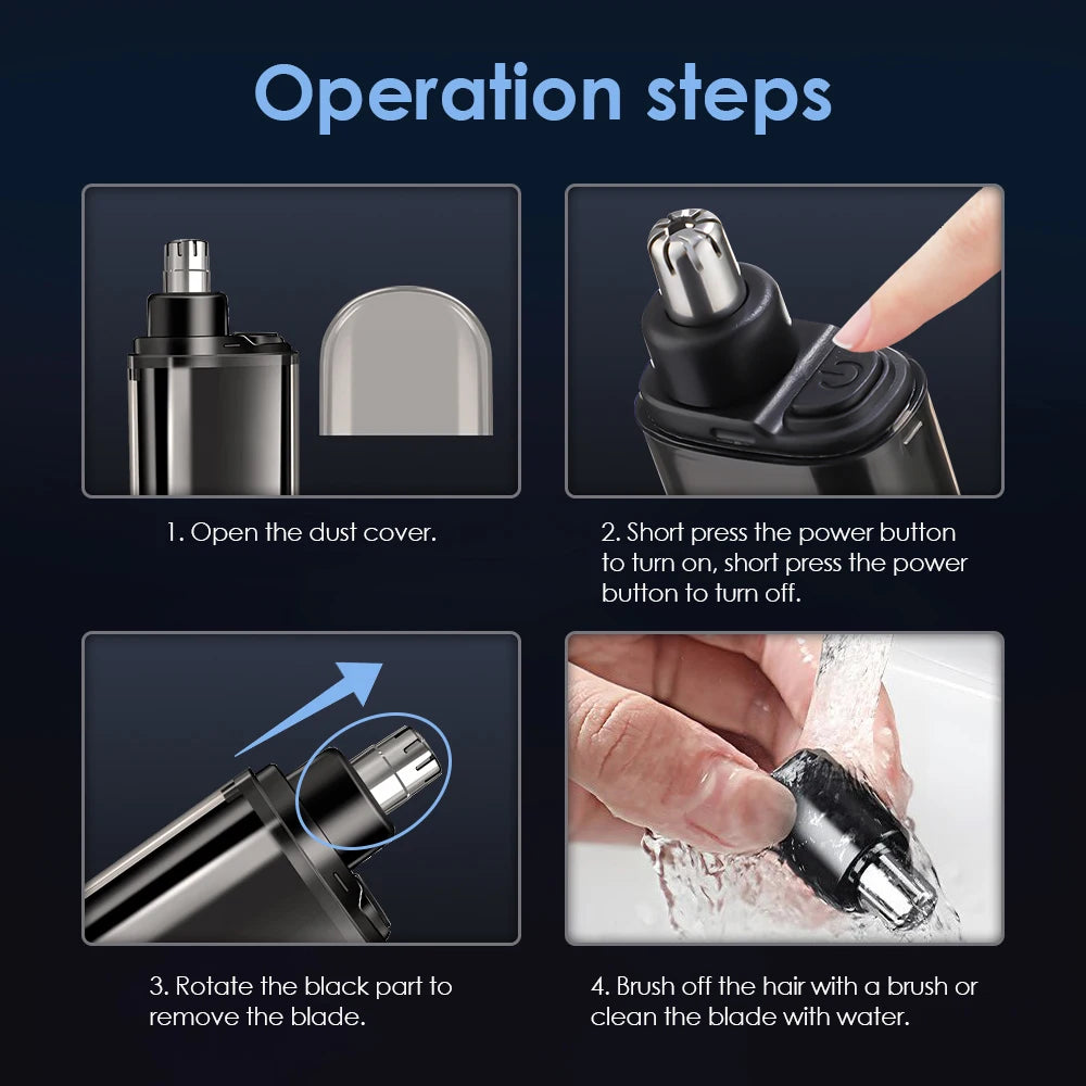 Rechargeable Nose Hair trimmer and Facial Hair remover for Men Nose Hair Shaver for nasal clearance - portable grooming tool for
