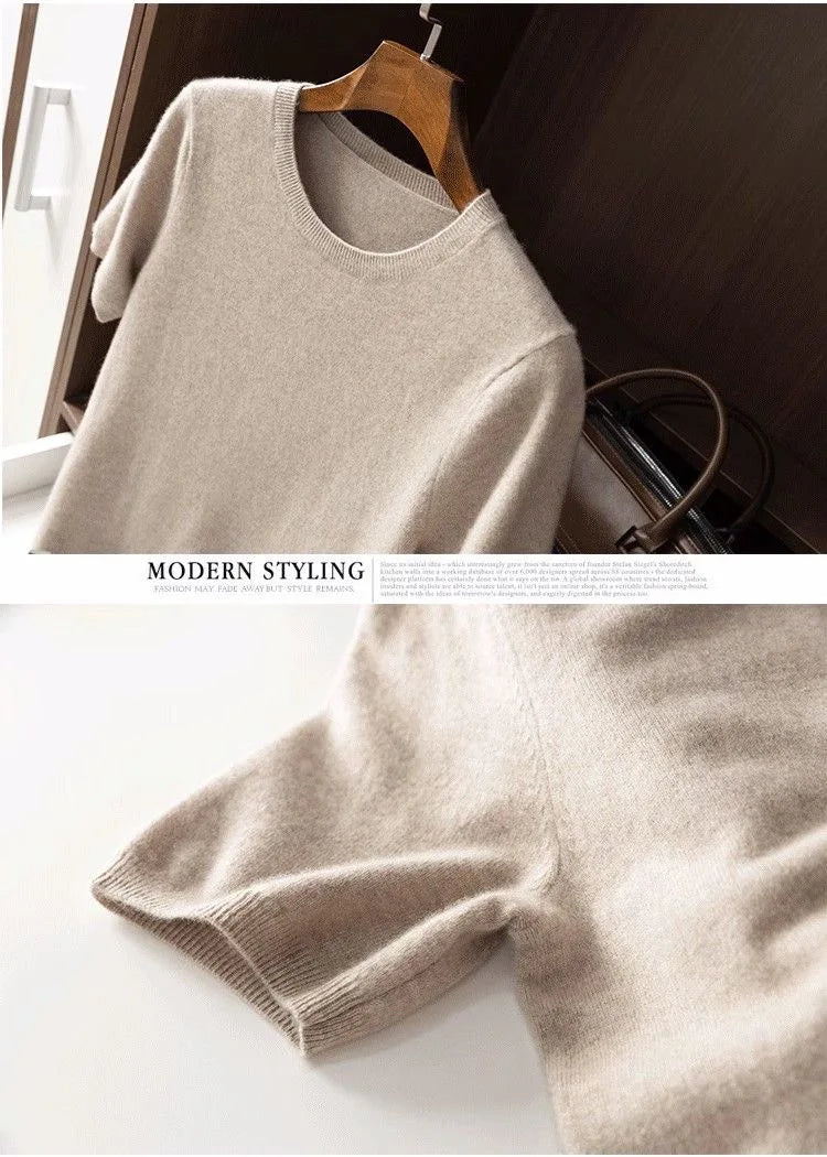 Korean Superfine Merino Cashmere T-shirt Men Base Layer Merino Shirt Wicking Breathable Short T-shirt Luxury Clothing Big Size