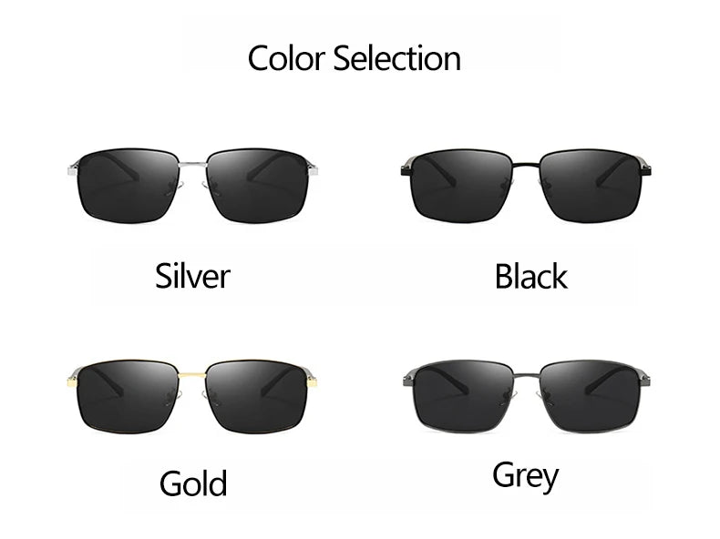 Business Metal Square Frame Polarized Sunglasses Luxury Oversized UV Protection Sun Protection Sunglasses 5027