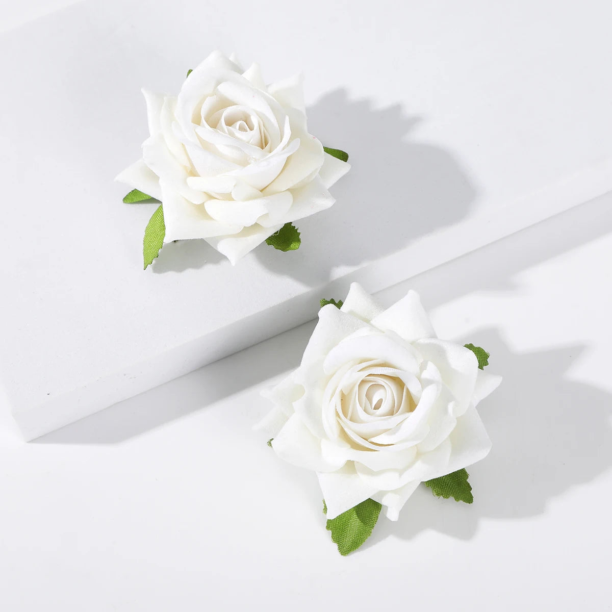 AWAYTR 2pcs New Girls Hair Rope Simulation Flower Cloth Elastic Hair Bands Rose Hair Ties Woman Hair Accesories Wholesale