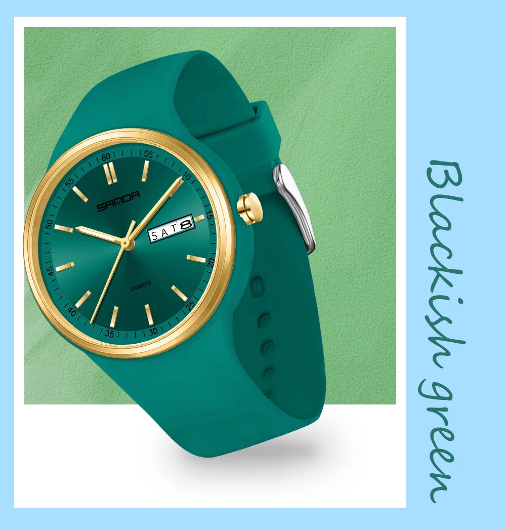 SANDA Top 6213 Male and Female Student Watches Casual Simple Dual Calendar Fashion Male and Female Student Quartz Watches 2025