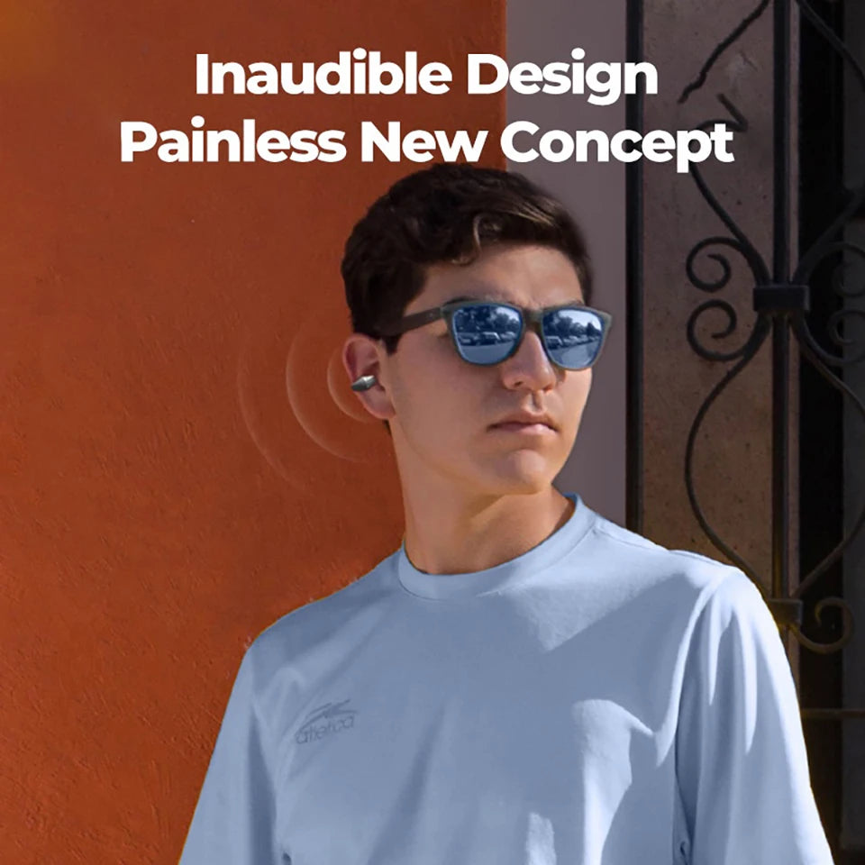 Wireless Bluetooth 5.2 Earphones Bone Conduction Earphones Sports Noise Reduction Ear Clip HiFI Stereo Earphones Digital Display