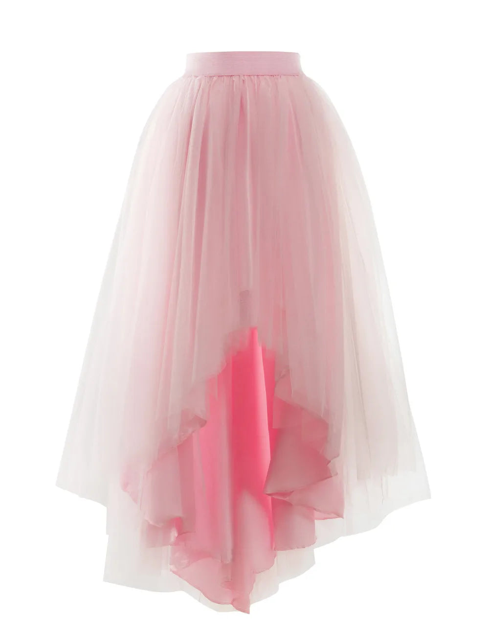 MisShow Gothic Punk Hi-Lo Tulle Maxi Women Skirt Elastic Waist High Low Mesh Net Costume Party Prom Cocktail Long Tutu Dress