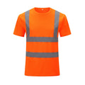Hi Vis T Shirt Reflective Safety Lime Orange Short Sleeve High Visibility O-Neck Shirt Two Tone Workwear Shirt