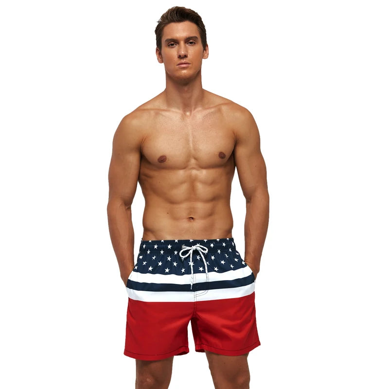 DATIFER Men's Beach Print Shorts – Summer Surfing Swimwear